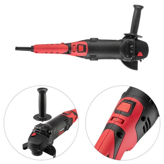 Шліфмашина кутова 1200Вт, діаметр круга 125мм, 5000-12000 об/хв, поворотне руків'я INTERTOOL WT-0225 | Зображення 3