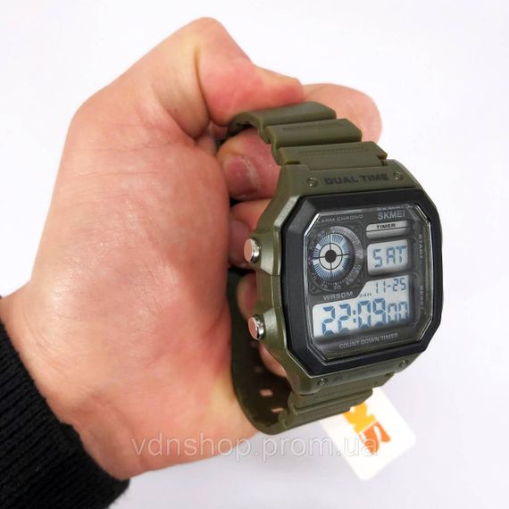 Військові годинники з підсвічуванням SKMEI 1299AG, Стильні тактичні годинники для чоловіків AR-53 | Зображення 1