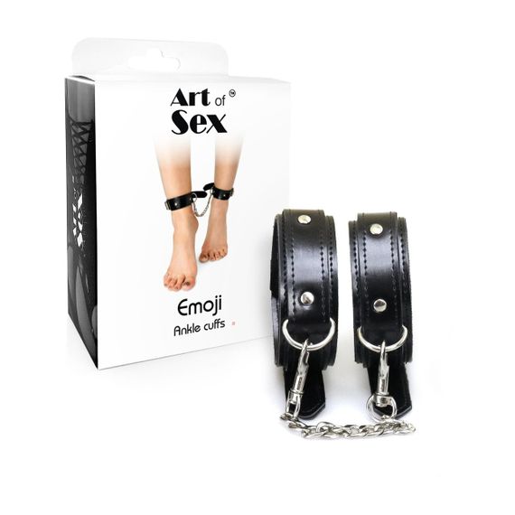 Поножи из экокожи Art of Sex -  Emoji Ankle cuffs sexstyle | Зображення 2