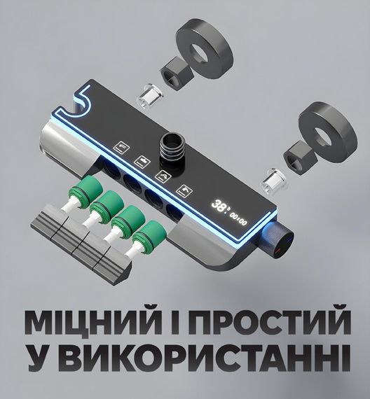 Змішувач для ванної кімнати з нержавіючої сталі чорного кольору XPRO Shower-1 (45902-_2202) | Зображення 6
