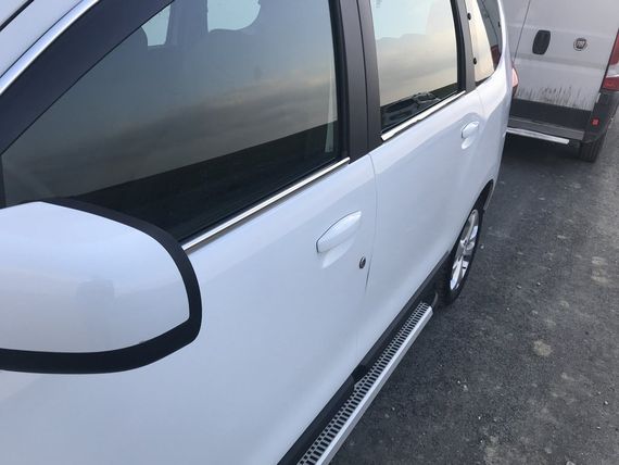 Окантовка вікон (4 шт., нерж.) Carmos - Турецька сталь для Renault Lodgy 2013-2024 рр