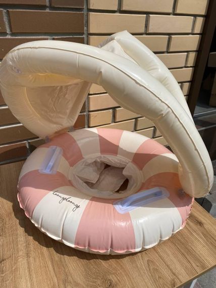 Надувне коло з трусиками та дахом для захисту від сонця Рожева полоса | Зображення 3