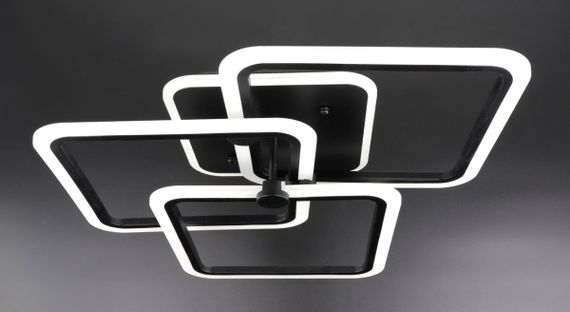 Люстра світлодіодна стельова LED світильник для квартири на стелю лед з пультом 25764 Чорний 14х55х55 см.