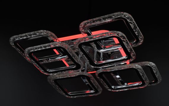 Люстра світлодіодна стельова LED світильник для квартири на стелю лед з пультом 26528 Хром 11х46х46 см. | Зображення 5