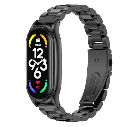 Металлический ремешок Primo Mijobs для фитнес-браслета Xiaomi Mi Smart Band 7 - Black