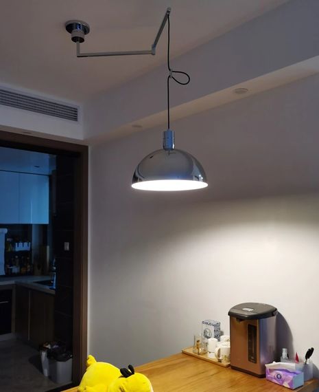 Люстра підвісна на 1 лампочку 26735 Хром 35-75х35х35 см. | Зображення 9