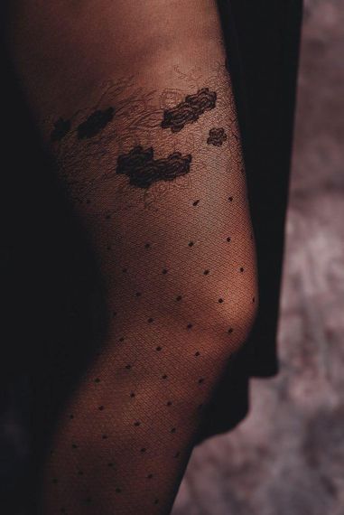 Колготки черные в горошек Omero Irina, Italy, размеры S, M, L | Зображення 3