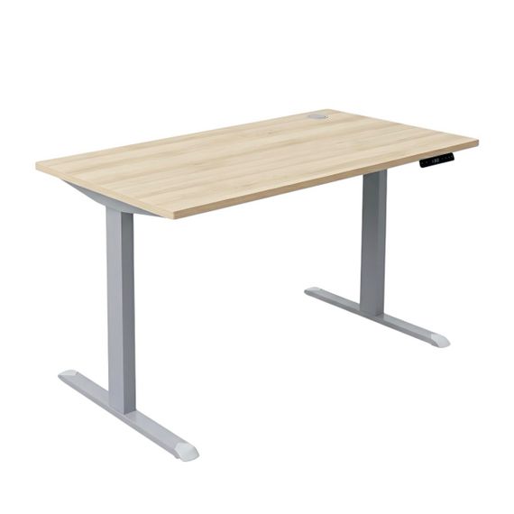 Стіл із електричним регулюванням висоти, одномоторний, з однією заглушкою, сірий каркас, 1400х700х718-1178 мм