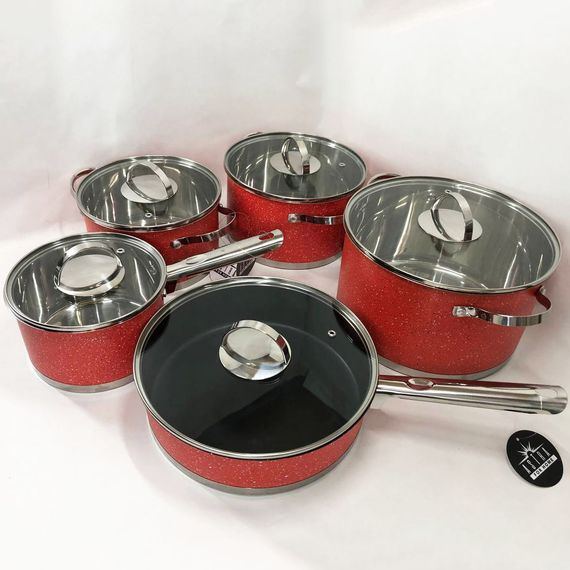 Набор кастрюль с антипригарным покрытием 10, Набор посуды кастрюли высоких кастрюль XY-86 | Зображення 5