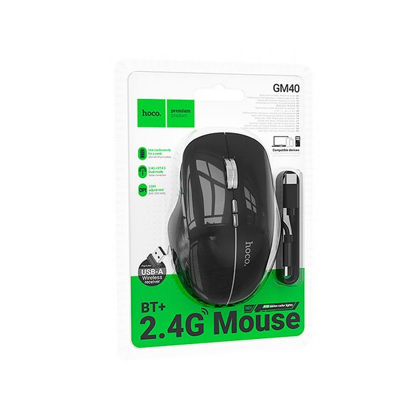 Мышь беспроводная HOCO GM40.1600DPI, 2.4GHZ, Black, Blister | Зображення 1