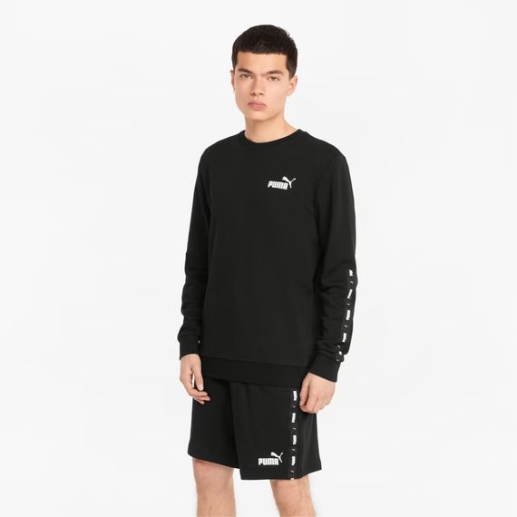 Толстовка мужская Puma Ess+ Tape Crew Sweatshirt​​​​​​ 847384 01 (черный, хлопок, спортивная, бренд пума) | Зображення 2