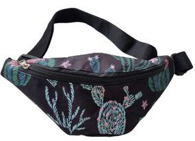 Сумка поясна бананка 4Profi Міні  з принтом " кактуси" з двома відділеннями