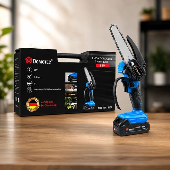 Акумуляторна ланцюгова міні-пилка DOMOTEC CHAIN SAW 6″ 68V 8Ah для обрізання гілок | Зображення 3