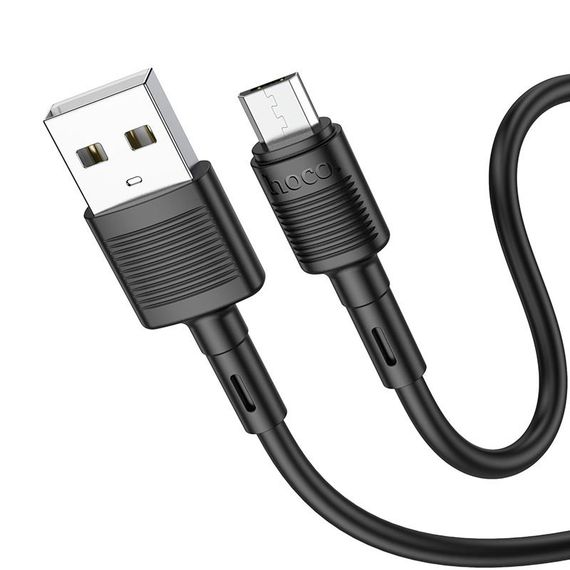Дата кабель Hoco X83 Victory USB to MicroUSB (1m) Black | Зображення 1
