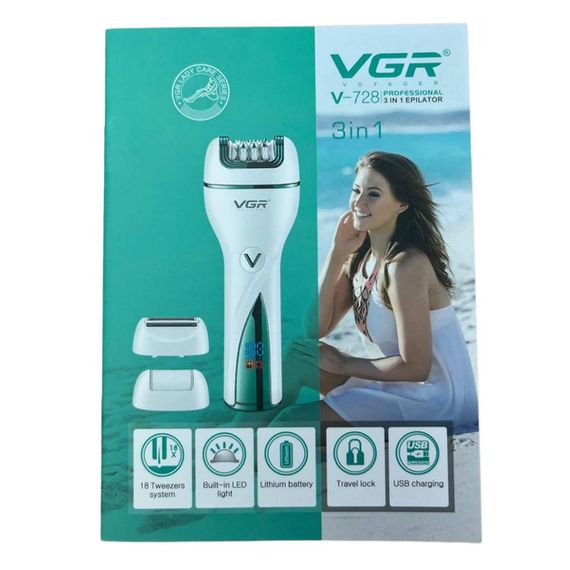 Епілятор VGR V-728 безболісний для домашньої епіляції XPRO (44320-V-728_471) | Зображення 9