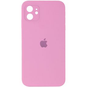 Чехол Silicone Case Square Full Camera Protective (AA) для Apple iPhone 11 (6.1") Рожевий/Light pink