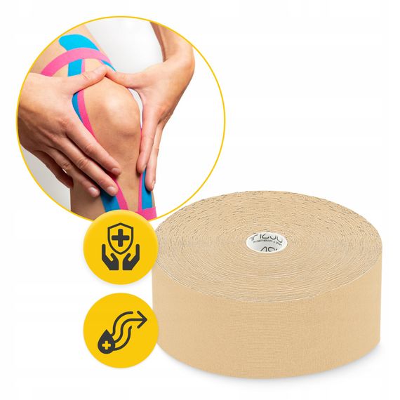 Стрічка кінезіологічна (кінезіо тейп) 4FIZJO 5 см x 31 м Beige (P-5905973405539) | Зображення 9