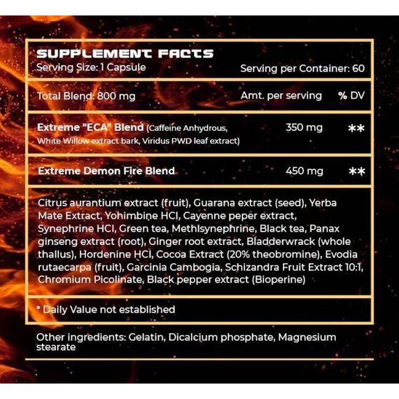 Жиросжигатель Extreme Diet Supps Demon Fire 60 капсул | Зображення 1