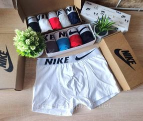 Мужские трусы Nike, мужские трусы Найк, Хлопковые трусы Найк Премиум качества, мужские боксерки Найк Белый,