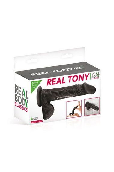 Фалоімітатор Real Body — Real Tony Black, TPE, діаметр 3,5 см | Зображення 2