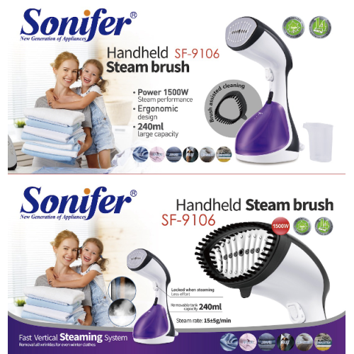 Мощный ручной отпариватель Sonifer SF-9106 на 1500W — Быстрая вертикальная паровая система для дома и путешествий