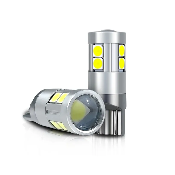 Автолампа світлодіодна T10/W5W, цоколь W2.1x9.5d, 3030 х 9 smd, білий, 12-24 В, обманка, біполярна