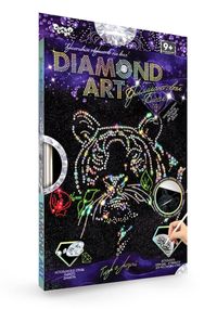 Набір творчої творчості "DIAMOND ART" DAR-01 Danko Toys Тигр з трояндою Вид 9