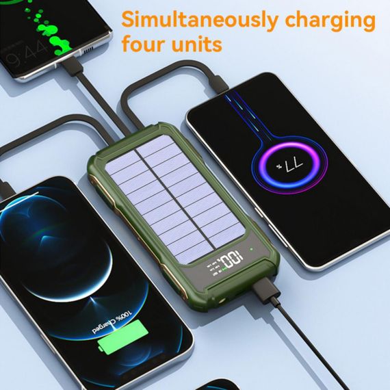Павербанк високої ємності 30000mAh на сонячній батареї Solar Power Bank 4 в 1 | Зображення 1