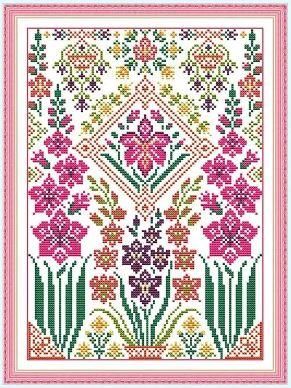 Набір для вишивання за нанесеною на канву схемою "Art Flower". AIDA 14CT printed 27*35 см