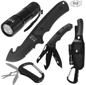 Туристичний набір ножів MFH Knife Set with LED , чорний
