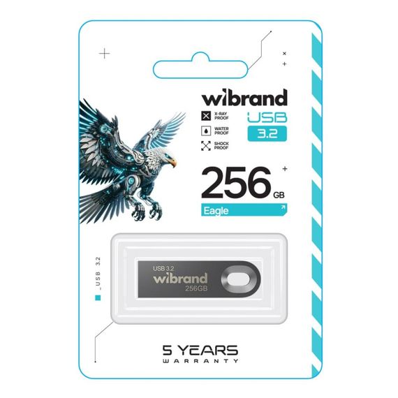 USB флеш накопичувач Wibrand 256GB Eagle Grey USB 3.2 Gen 1 (USB 3.0) (WI3.2/EA256U10G) | Зображення 2