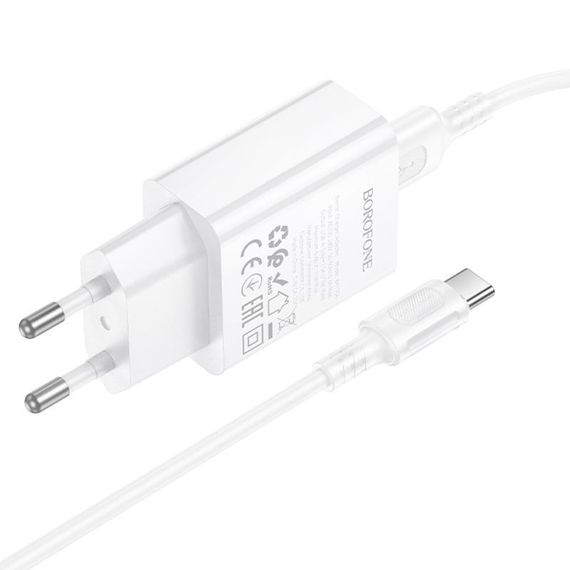 МЗП Borofone BA110A Lemi 7.5W (1USB-A) + кабель USB to Type-C White | Зображення 4