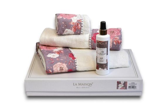 Подарунковий набір бамбукових рушників La Maison, 3 шт. з ароматом Layren | Зображення 1