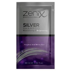 Серебряный шампунь Zenix для осветленных, мелированных и седых волос 30 мл