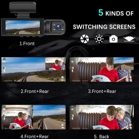 Автомобільний відеореєстратор M8 3,16-дюймовий Full HD 1080P екран з двома камерами | Зображення 7
