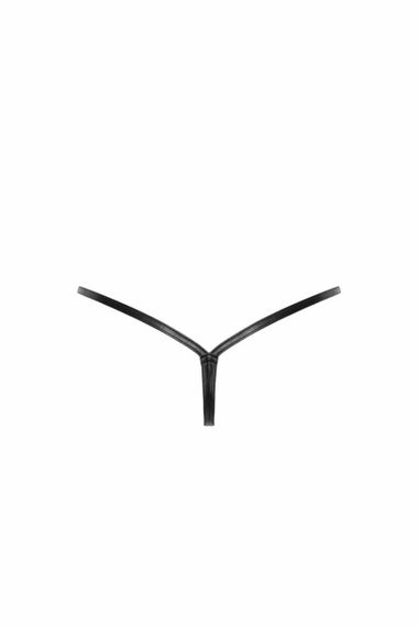 Трусики-стрінги Noir Handmade P012 Wild, L, під латекс, крокодиловий принт, застібки з боків Sex Aura | Зображення 5