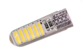Світлодіодна лампа StarLight T10 12 діодів 7020 12 V 1 W WHITE / друкована плата в силіконі