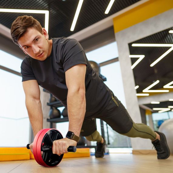 Ролик для пресу подвійний Gymtek червоний | Зображення 6