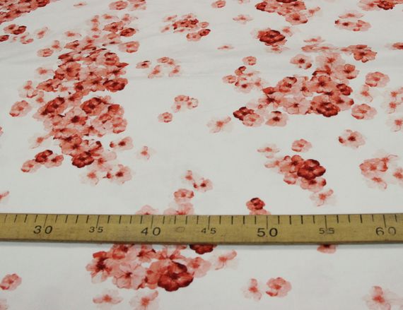 Коттон італійська бавовна з еластаном квіти на білому тлі G 221 | Зображення 1