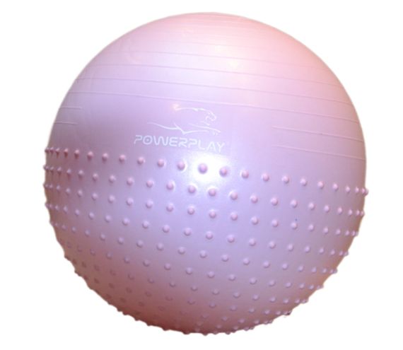 М'яч для фітнесу (фітбол) напівмасажний PowerPlay 4003 Ø65 cm Gymball  Ліловий + помпа | Зображення 3