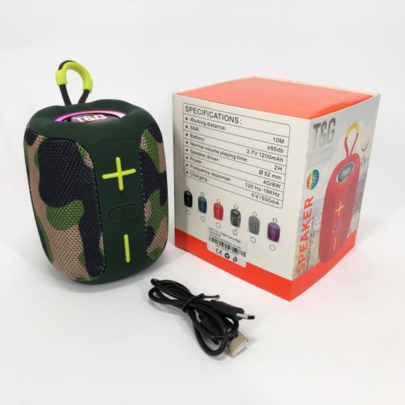 Портативна Bluetooth колонка TG658 8W з RGB підсвічуванням. PX-482 Колір: камуфляж | Зображення 8