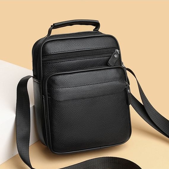 Чоловіча шкіряна барсетка через плече з ручкою чорна Bexhill Bx-66503 | Зображення 4