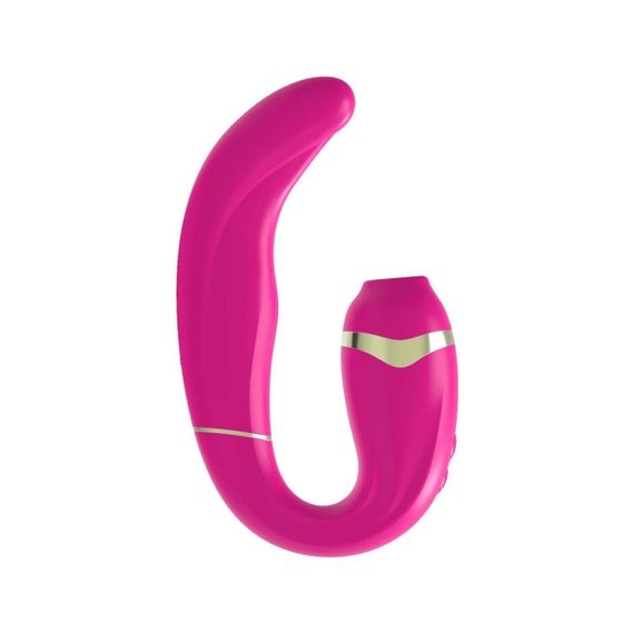 Двойной вибратор с вакуумной стимуляцией Adrien Lastic My G PINK Sex Aura | Зображення 2