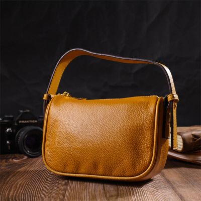 Сумка Vintage На плечо кросс-боди из натуральной кожи Желтая (22100) | Зображення 2