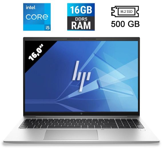 Ультрабук HP EliteBook 860 G9 / 16" (1920x1200) IPS / Intel Core i5-1245U (10 (12) ядер по 1.2 - 4.4 GHz) / 16 GB DDR5 / 500 GB SSD M.2 / Intel Iris Xe Graphics / WebCam / HDMI б/у