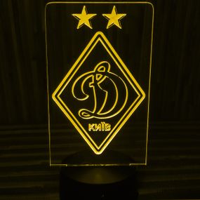 Акриловый светильник-ночник ФК Динамо желтый tty-n000161