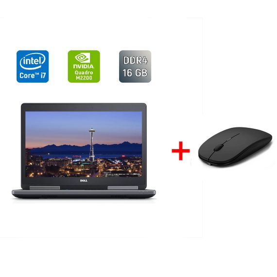 Мобильная рабочая станция Dell Precision 7520 / 15.6" (1920x1080) IPS / Intel Core i7-6920HQ (4 (8) ядра по 2.9 - 3.8 GHz) / 16 GB DDR4 / 256 GB SSD / nVidia Quadro M2200, 4 GB GDDR5, 128-bit / HDMI б/у + Подарок Беспроводная мышь / USB