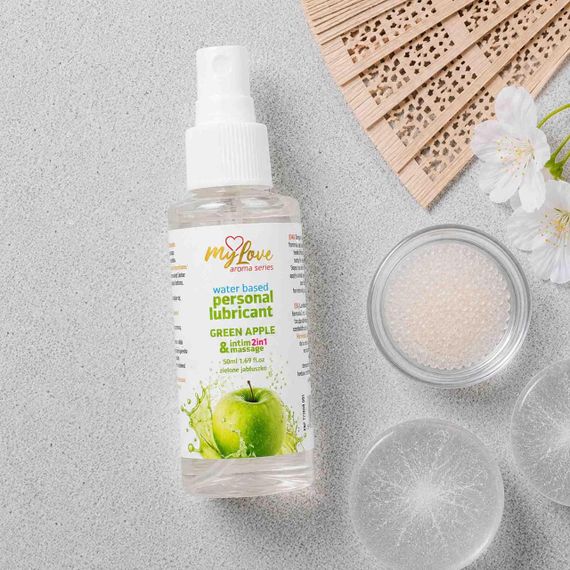 2в1 лубрикант та масажний гель - MyLove Aroma Series Intim&Massage Green Apple, 50 мл Sex Aura | Зображення 2