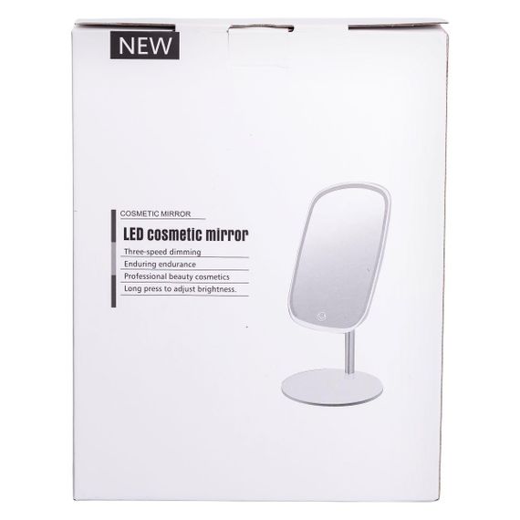 Настольное зеркало с подсветкой 23х18 см для макияжа на ножке Розовое HP-10-6AP | Зображення 5