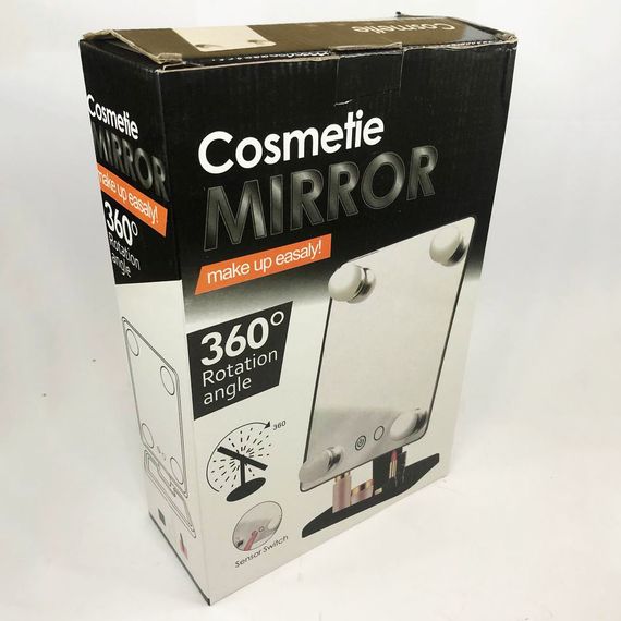 Дзеркало для нанесення макіяжу Cosmetie mirror 360, Дзеркало зі збільшенням та підсвічуванням, Дзеркало DX-733 для макіяжу